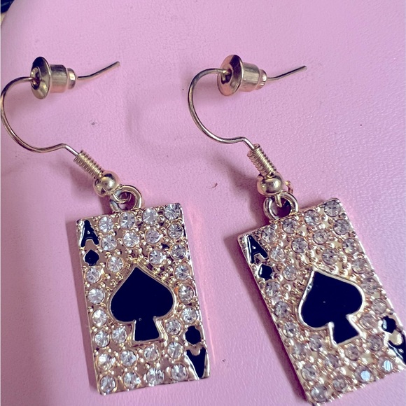 Earrings Ace of Spades - Picture 2 of 2